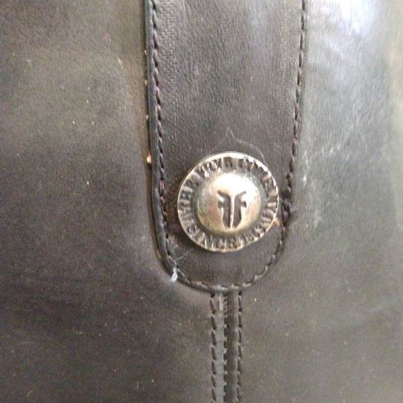 Frye Womens Melissa 2 Button Boot Black Size 8 1/2 B Black Leather Riding Boots - Picture 8 of 11